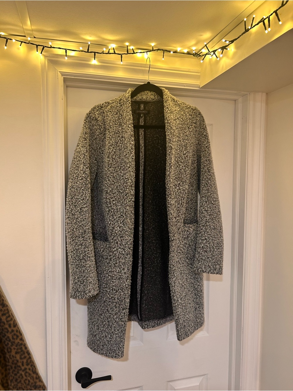 Cozy Open-Front Bouclé Coatigan - Gray